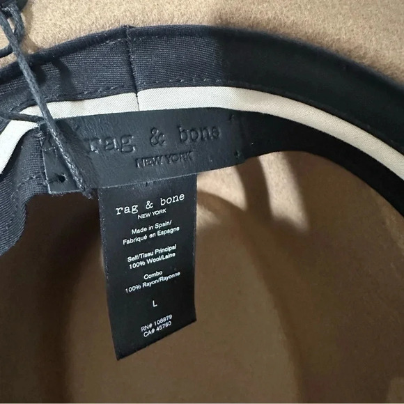 Rag & Bone New York Women's Camel Florence Fedora Hat 100% Wool Size L NWT - Picture 5 of 8